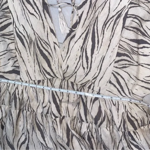 Zebra Print Babydoll Dress - Picture 2 of 6